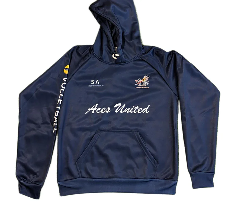 Aces United Volleyball custom sublimated hoodie, made by CustomHoodie (VS Wear)
