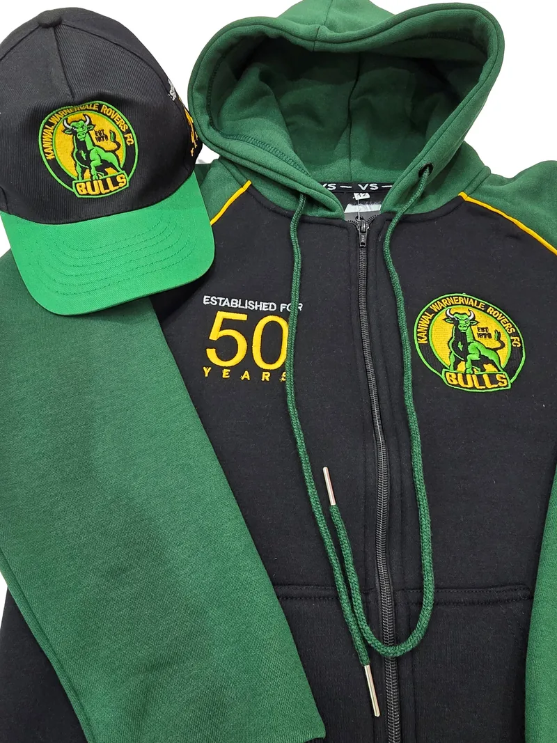 Kanwal Warnervale Rovers FC custom merchandise range including cotton hoodies, made by CustomHoodie (VS Wear)